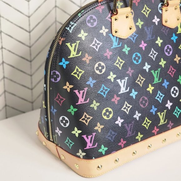Authentic Louis Vuitton Takashi Murakami Alma GM – Black Multicolor Monogram - Picture 9 of 17
